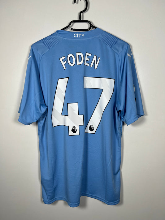 Manchester City 23/24 thuis Foden Nieuw met kaartjes (10/10) L